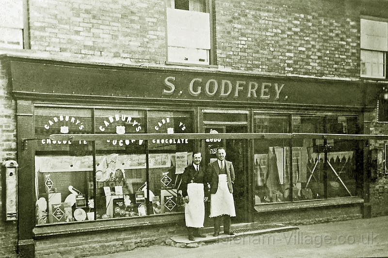 img604 copy.jpg - 11, Mill Street,  S. Godfrey General Store in 1937.  Reg (Jockey) Diver and Mr Godfrey